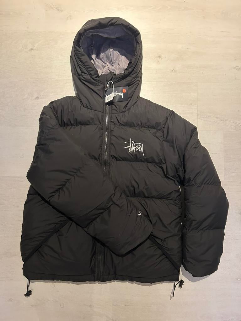 Black stussy puffer jacket - maat large, Kleding | Heren, Ophalen of Verzenden, Nieuw, Maat 52/54 (L), Zwart