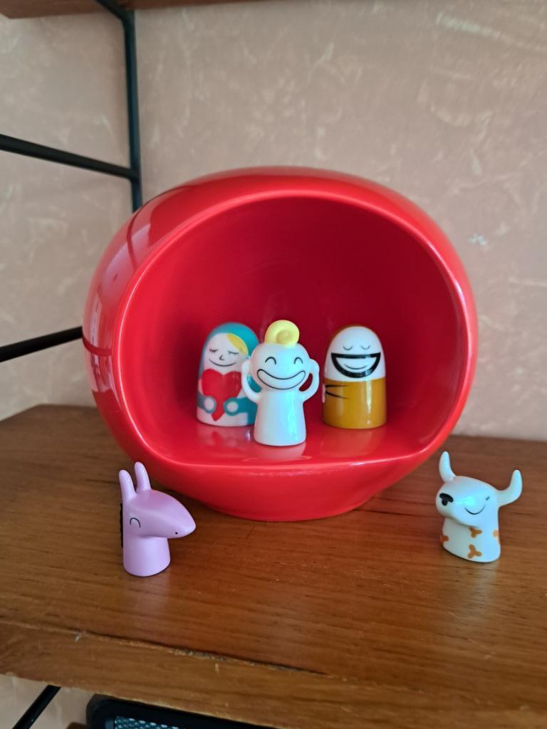 Alessi AMGI 10 - rood - kerst -  5 figuren - Kerststal, Antiquités & Art, Art | Objets design, Enlèvement ou Envoi