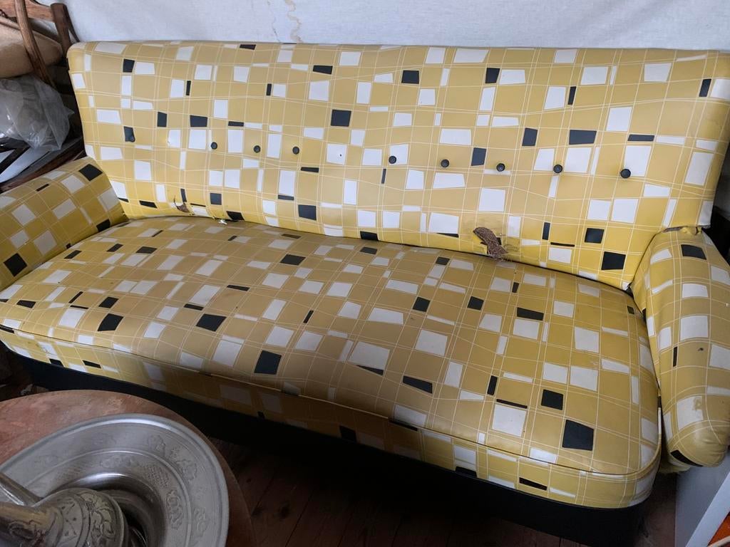 Canapé 3 personnes et 2 fauteuils vintage à restaurer, Enlèvement, Comme neuf