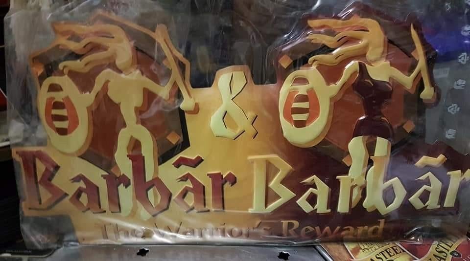 Barbar metalen publiciteitsbord NIEUW, Verzamelen, Ophalen of Verzenden