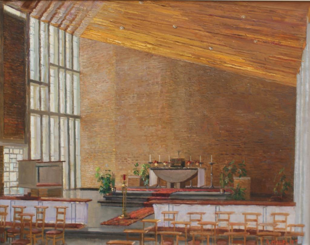 Romain Malfliet (1920-2006): Kerk 't Kalf St-Gillis-Waas, Antiquités & Art, Art | Peinture | Classique, Enlèvement ou Envoi