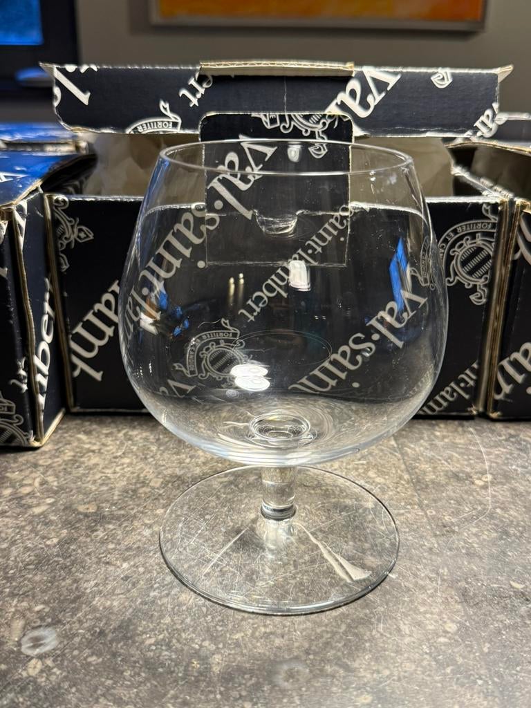 Val Saint Lambert 6 verres à cognac en cristal avec boîte, Enlèvement, Comme neuf