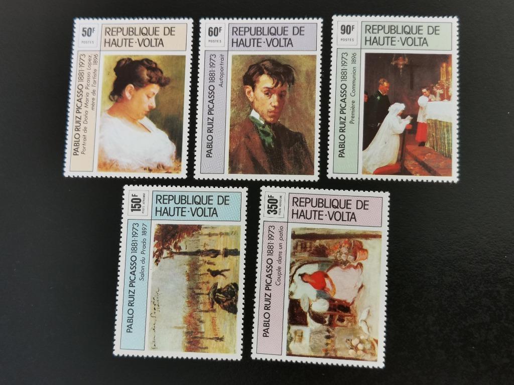 Haute-Volta 1975 - série peinture - Pablo Picasso **, Enlèvement ou Envoi, Autres pays, Non oblitéré