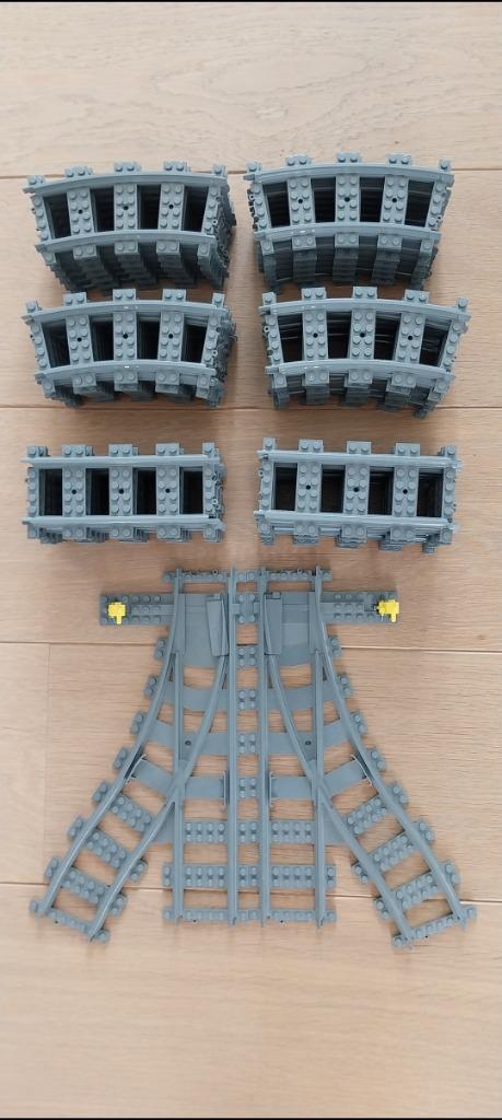Lego trein: 40 rails (Nieuw) + 2 wissels (Nieuw), Ophalen of Verzenden, Nieuw, Complete set, Lego