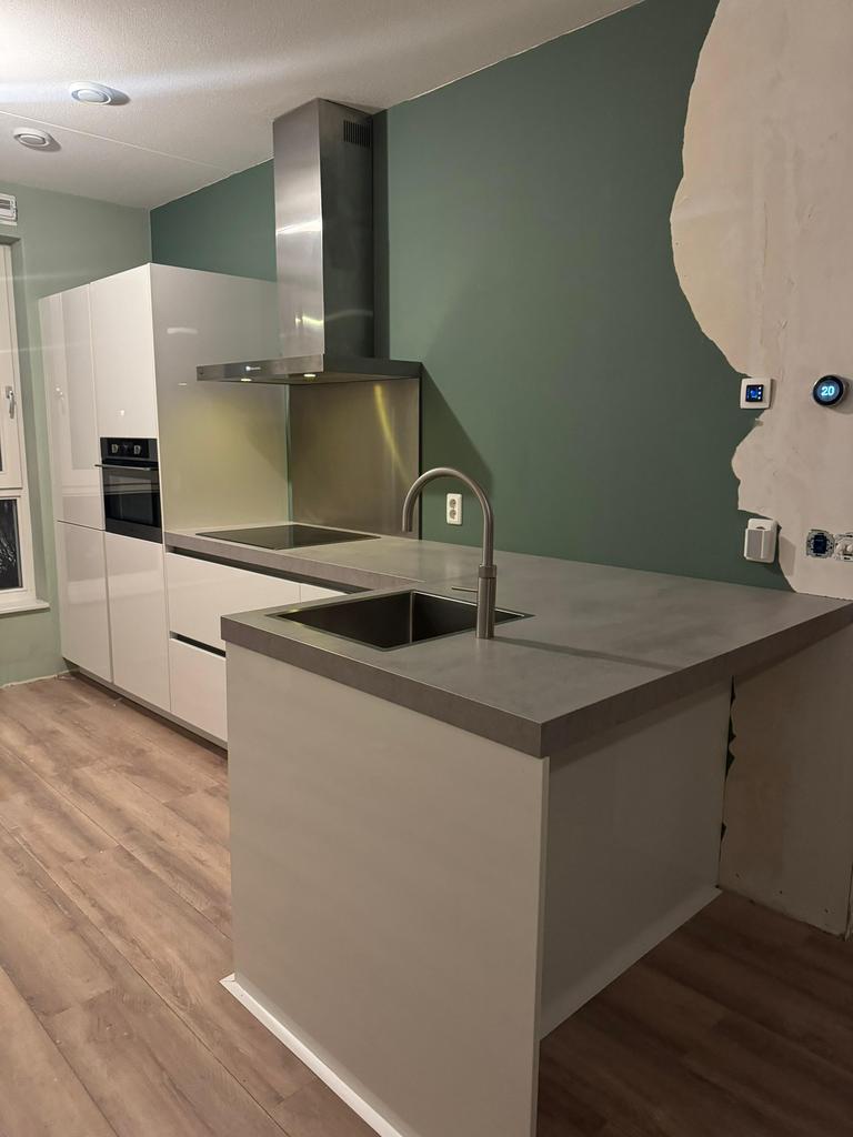 Cuisine d'angle blanche brilliant + Quooker + DÉMONTÉ, Enlèvement ou Envoi, Blanc, Cuisine d'angle, Brillant ou Laqué