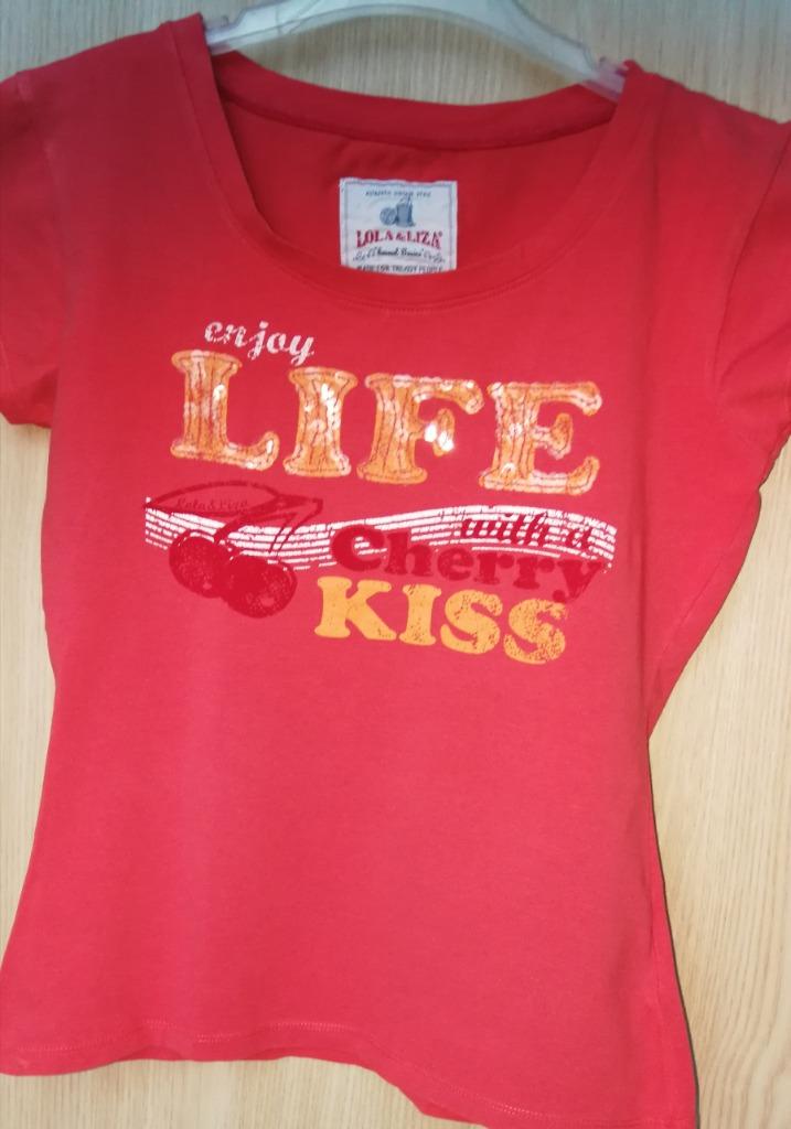 T-shirt rouge - Lola & Liza - taille S (164-170), Enfants & Bébés, Lola & Liza, Enlèvement ou Envoi, Chemise ou À manches longues