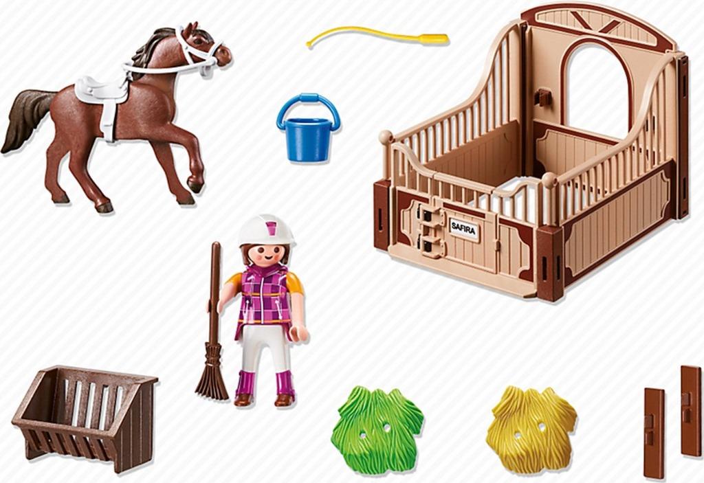 PLAYMOBIL Shagya Arabier met paardenbox – 5518, Ophalen of Verzenden, Zo goed als nieuw, Complete set