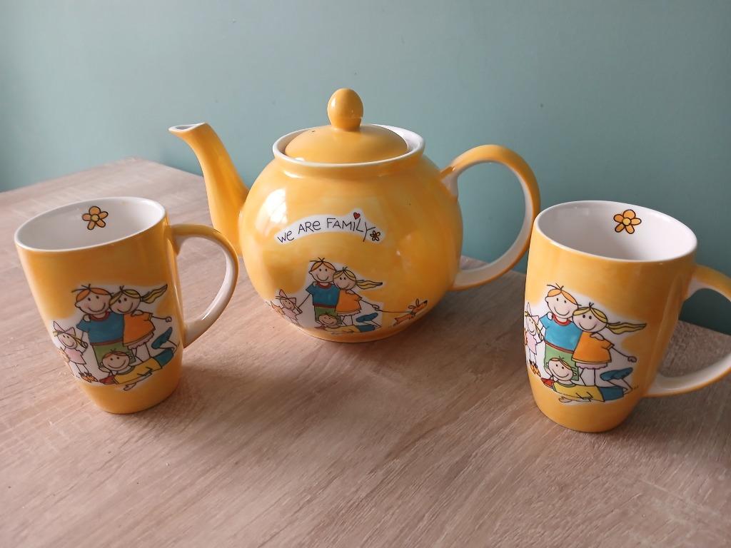 Thee of koffiepot met 2 tassen, Ophalen of Verzenden