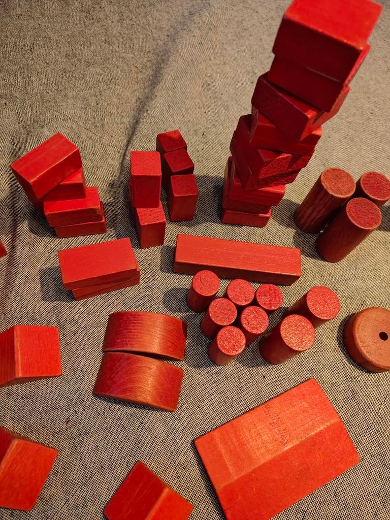 Houten speelgoed blokken - vintage, Antiek en Kunst, Ophalen of Verzenden