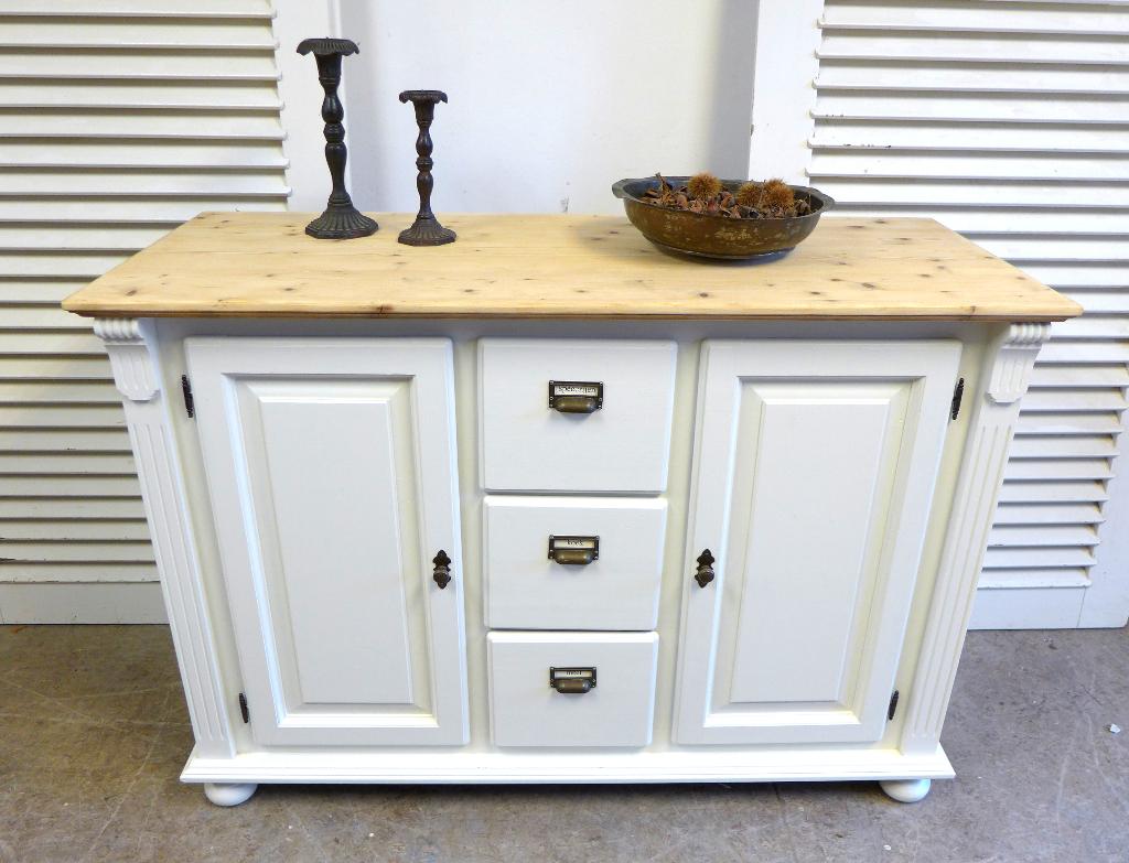 Prachtige witte landelijke commode dressoir, Ophalen, 50 tot 70 cm, 100 cm of meer, Zo goed als nieuw