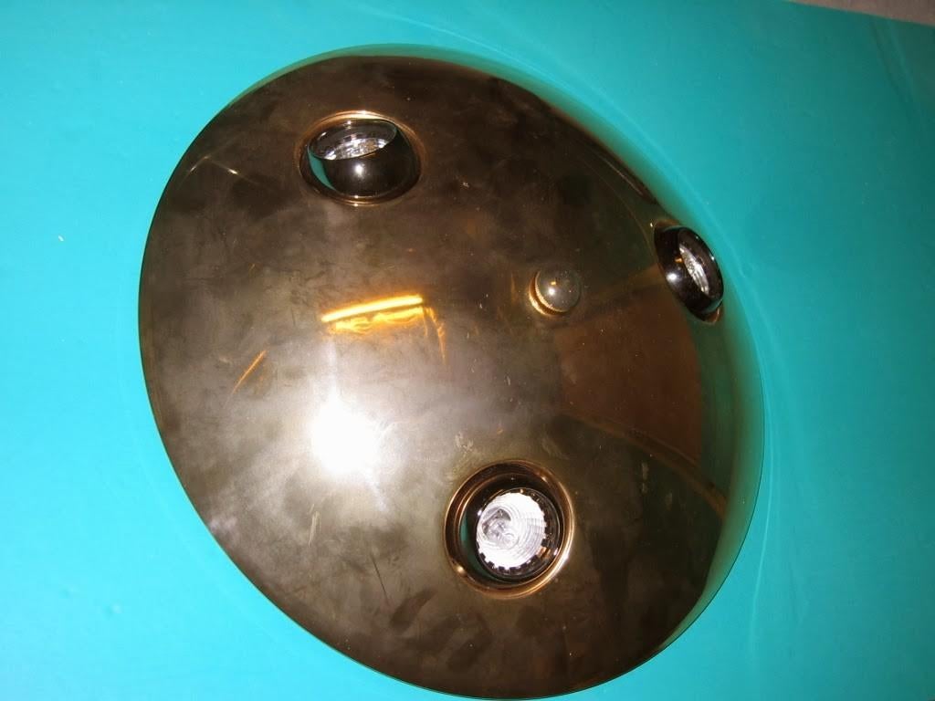 Hanglamp plafond met 3 spots halogeen trafo – verguld, Ophalen, Halogeen