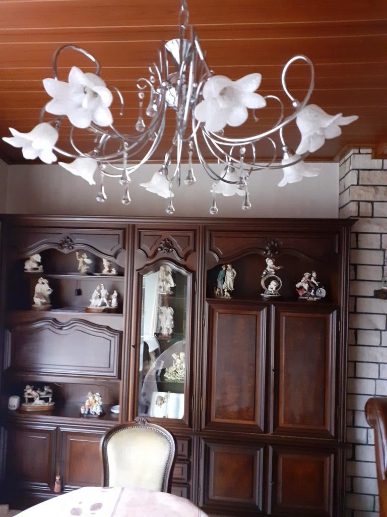 zeer mooie luster met ledlampen, Huis en Inrichting, Lampen | Kroonluchters, Ophalen, Zo goed als nieuw