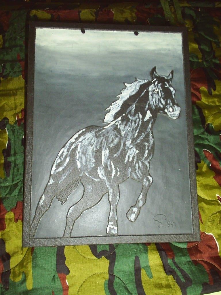 Gravure sur ardoise ., Enlèvement ou Envoi, Faune et Flore, Gravure