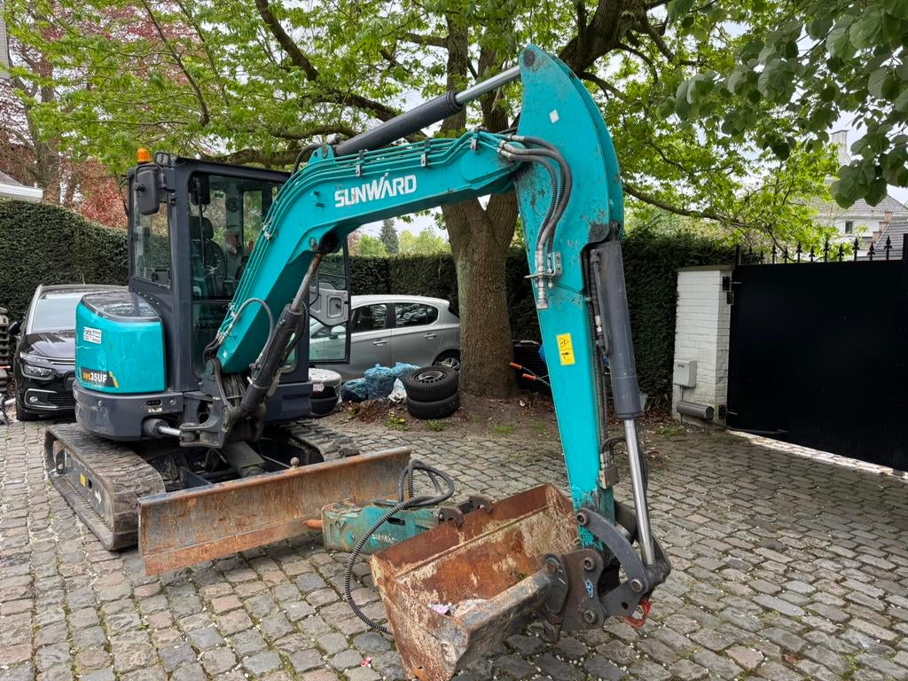 Sunward SWE35UF 3.5t - 2023 - 1000u - INCL BREEKHAMER, Zakelijke goederen, Machines en Bouw | Kranen en Graafmachines, Ophalen