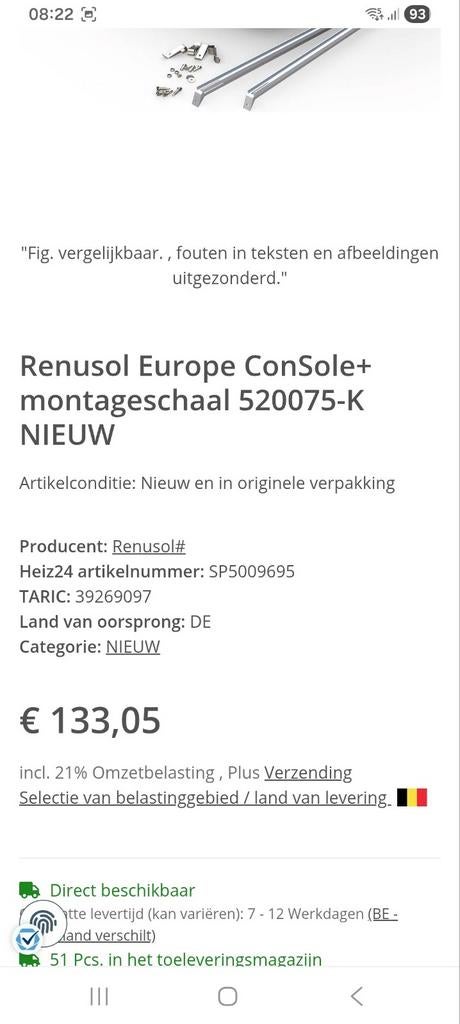 Zonnepaneelbakken te koop, Enlèvement