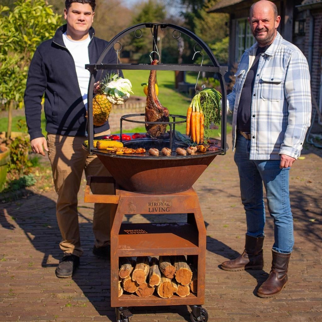 Plancha BBQ en acier Corten Maestro 80 cuisine extérieure, Jardin & Terrasse, Enlèvement ou Envoi, Neuf, RJ Royal Living, Avec accessoires
