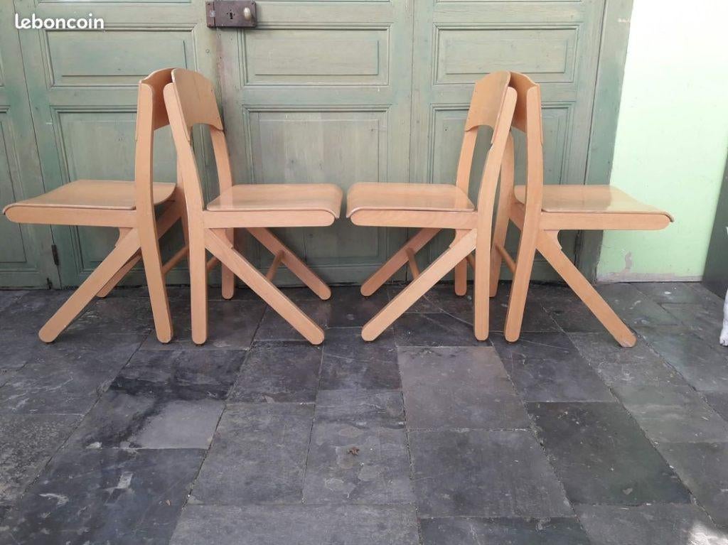 Suite divisible de 8 chaises Baumann série "K", Maison & Meubles, Enlèvement ou Envoi, Bleu