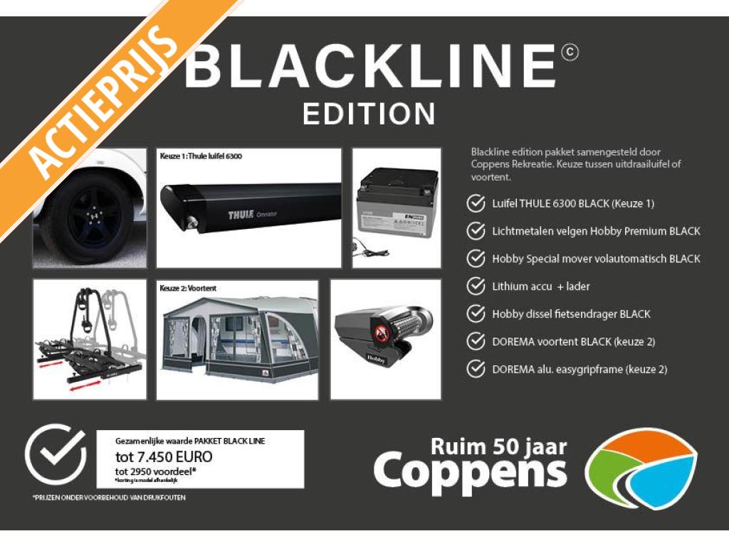 Hobby De Luxe 495 UL BLACKLINE ACTIE 2026, Caravans en Kamperen, Caravans, Rondzit, Hobby, 5 tot 6 meter, 1000 - 1250 kg