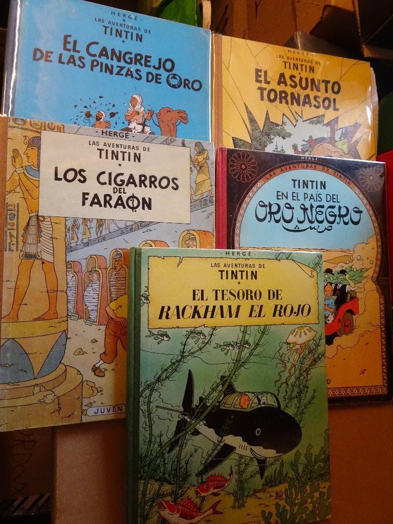 5 BD Tintin (Langue espagnole) - Hergé -, Livres, Plusieurs BD, Enlèvement ou Envoi, Utilisé, HERGE
