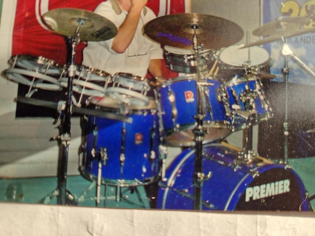 Drumstel PREMIER met roto tomset en 3 Zildjian cimballen en, Musique & Instruments, Batteries & Percussions, Enlèvement ou Envoi