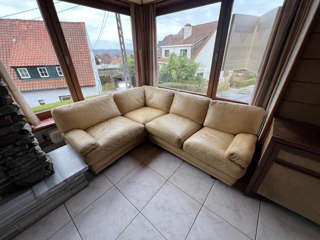 Canapé d'angle en cuir, Enlèvement, Utilisé, Cuir