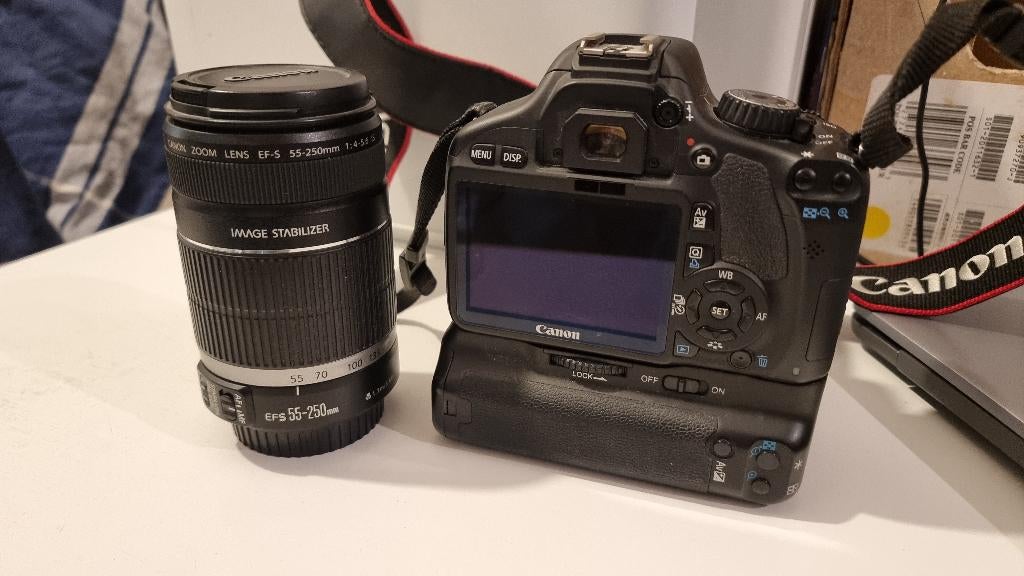 Canon EOS 550D + 2 lenzen 18-55mm en 55-250mm + batterijgrip, Audio, Tv en Foto, Fotocamera's Digitaal, 18 Megapixel, Gebruikt