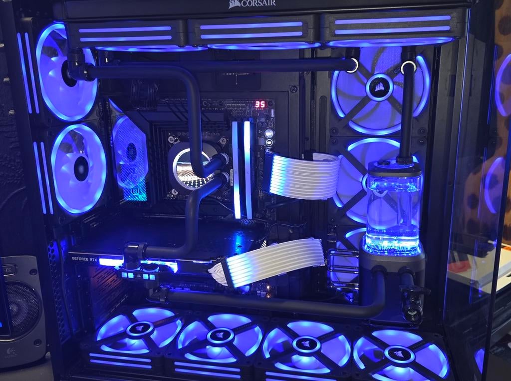 Pc ultra gamer full watercooling custom, Ophalen, 32 GB, Intel Core i9, Nieuw
