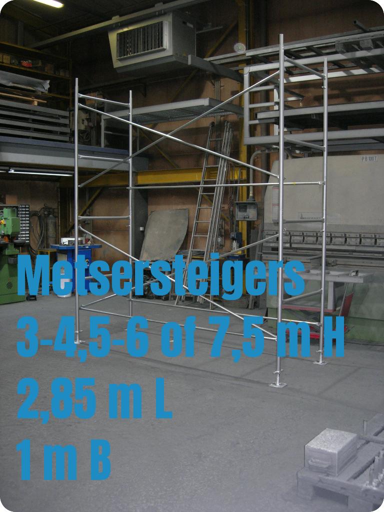 NIEUWE steigers 3 tot 7,5 m hoog - metserstelling - stelling, Ophalen, Nieuw