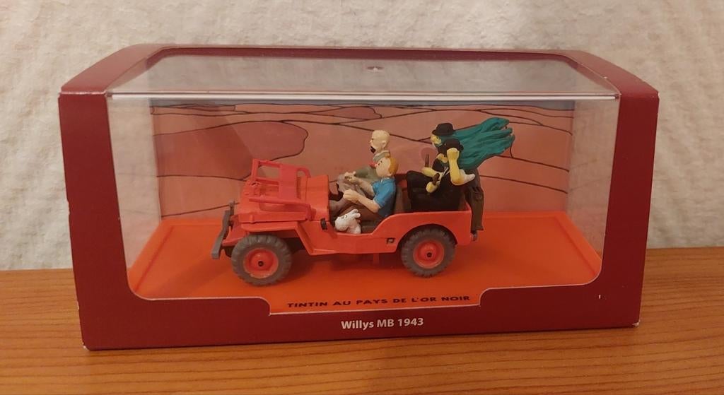 Voiture TINTIN Atlas 1/43 'Willys MB 1943' or noir, Enlèvement, Tintin, Comme neuf, Statue ou Figurine