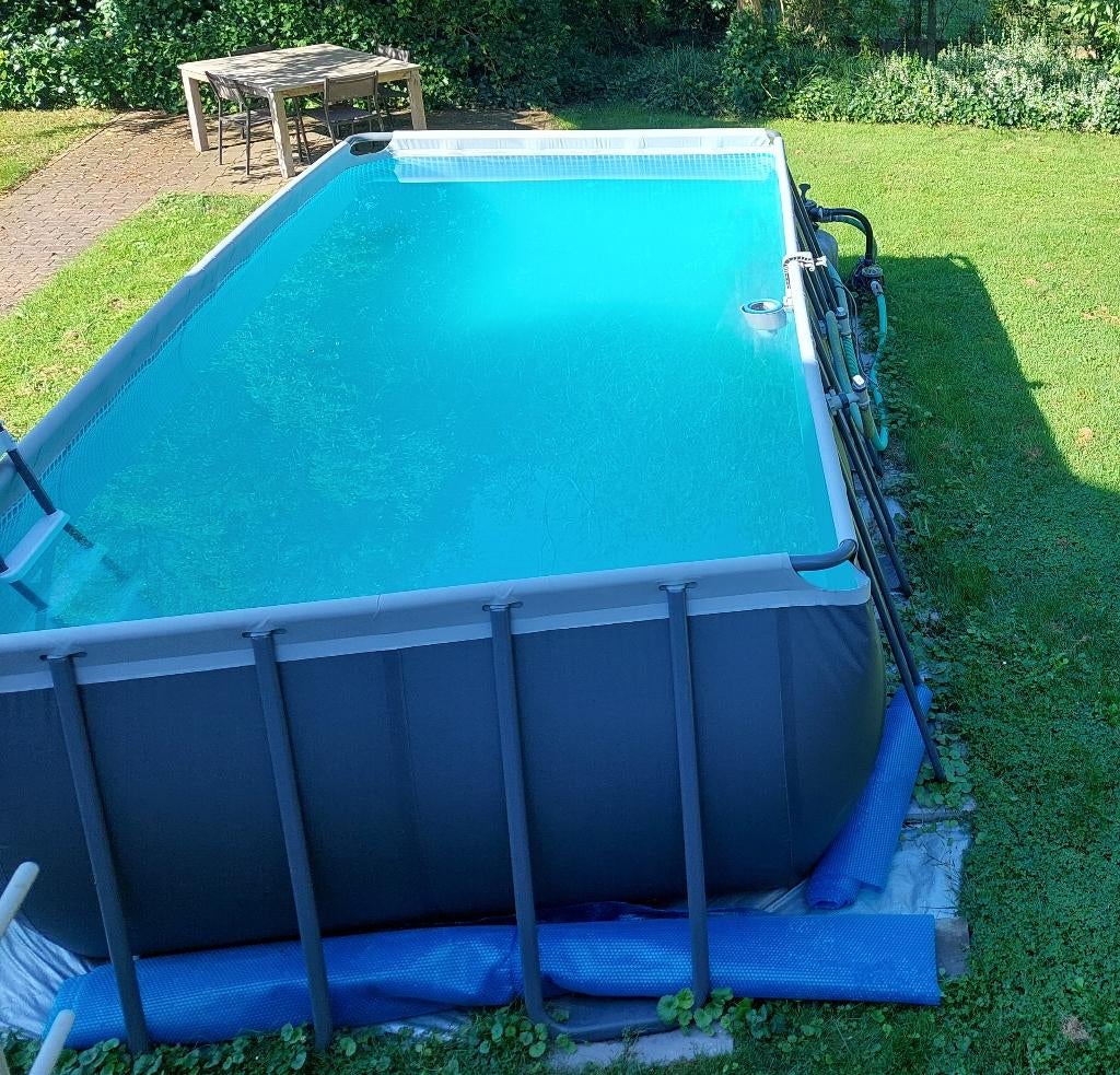 Intex zwembad 4,57 m x 2,74 m, Jardin & Terrasse, Piscines, Enlèvement, Utilisé, Rectangulaire, 400 cm ou plus