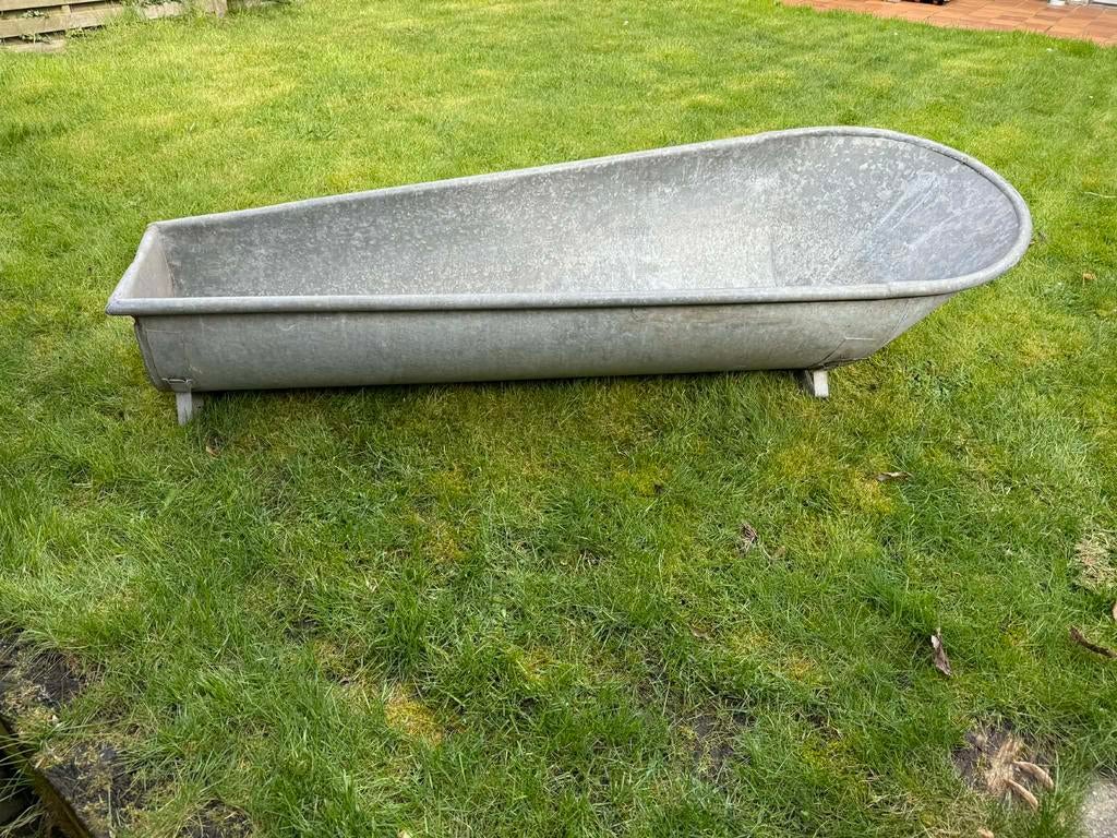 Antiek verzinkt bad – oud zinken bad – brocante – vintage, Antiquités & Art, Enlèvement