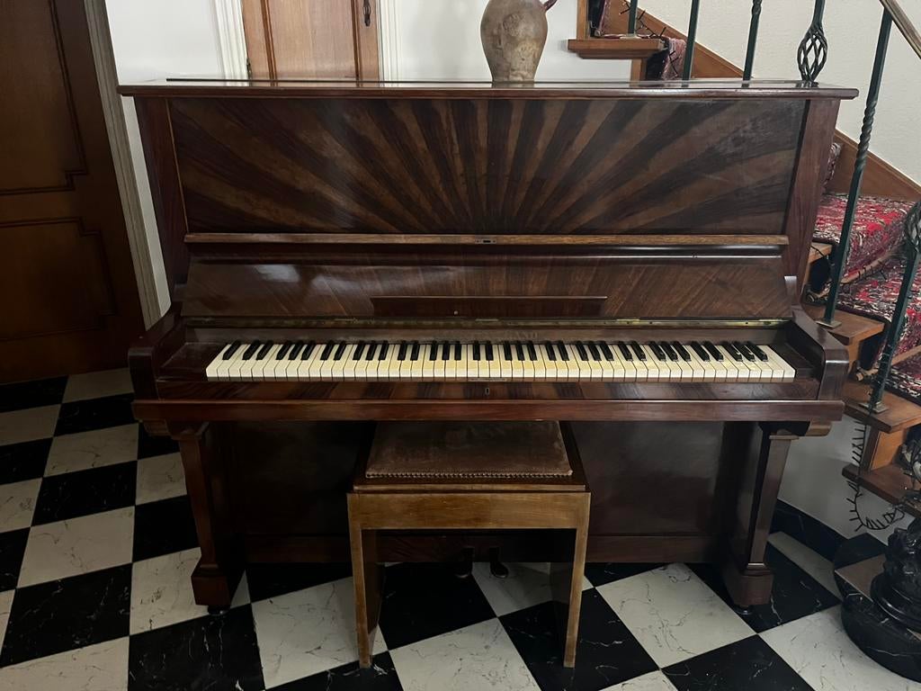 Klassieke piano - Van Hyfte - Gand, Musique & Instruments, Pianos, Brillant, Brun, Enlèvement, Utilisé