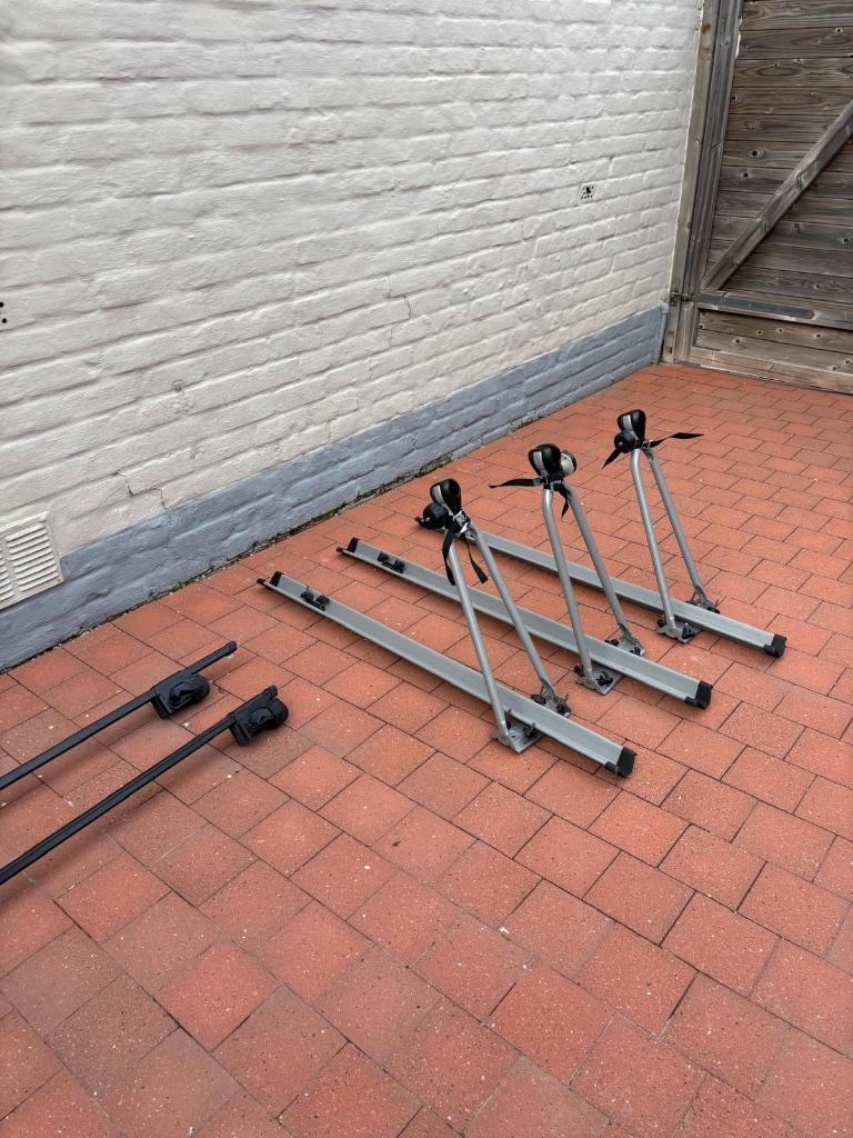 Porte bagage en fietsrails voor 3 fietsen, Auto diversen, Dakdragers, Ophalen, Zo goed als nieuw