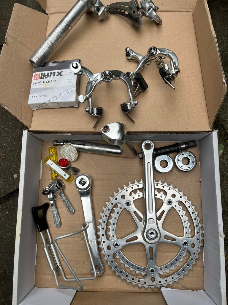 Vintage Sugino, Campagnolo, SR, 3TTT, Mafac, Fietsen en Brommers, Fietsen | Racefietsen, Ophalen of Verzenden, Gebruikt