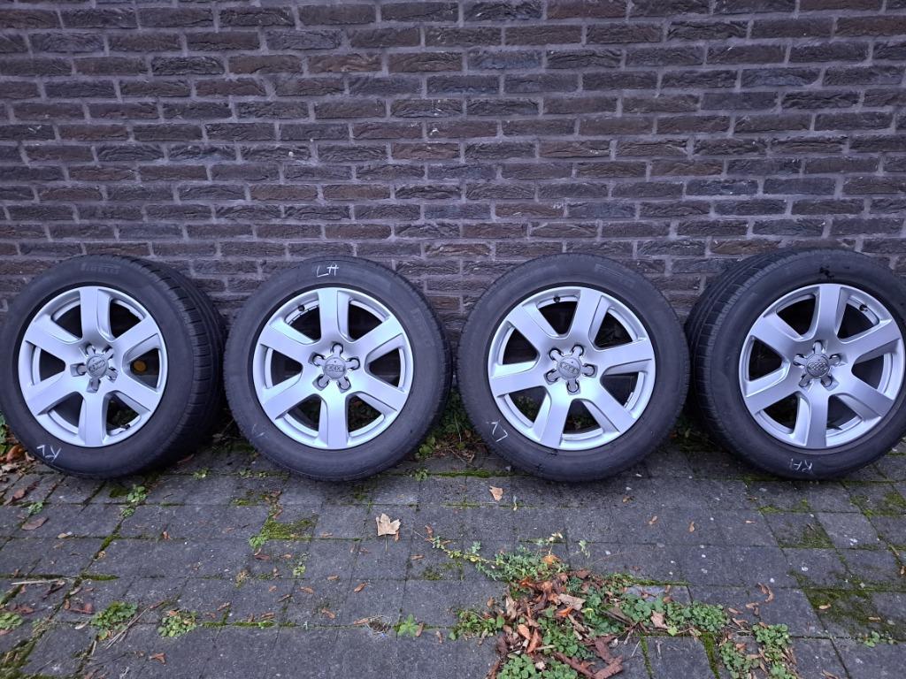 Winterbanden op velg 225/55 R17 (Audi A6), Auto-onderdelen, Ophalen, Gebruikt, 255 mm, 17 inch