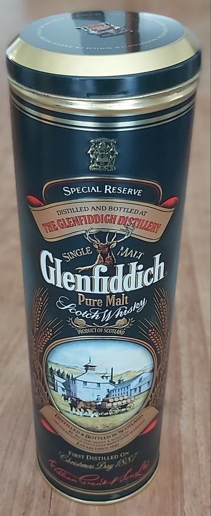 Bidon Glenfiddich d'origine de 1 litre, 25 ans, en bon état., Collections, Enlèvement ou Envoi, Comme neuf