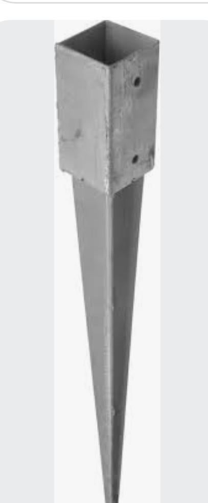 Ancrage de poteau galvanisé 75 cm, 7,5 x 7,5 cm, neuf, 4 piè, Enlèvement