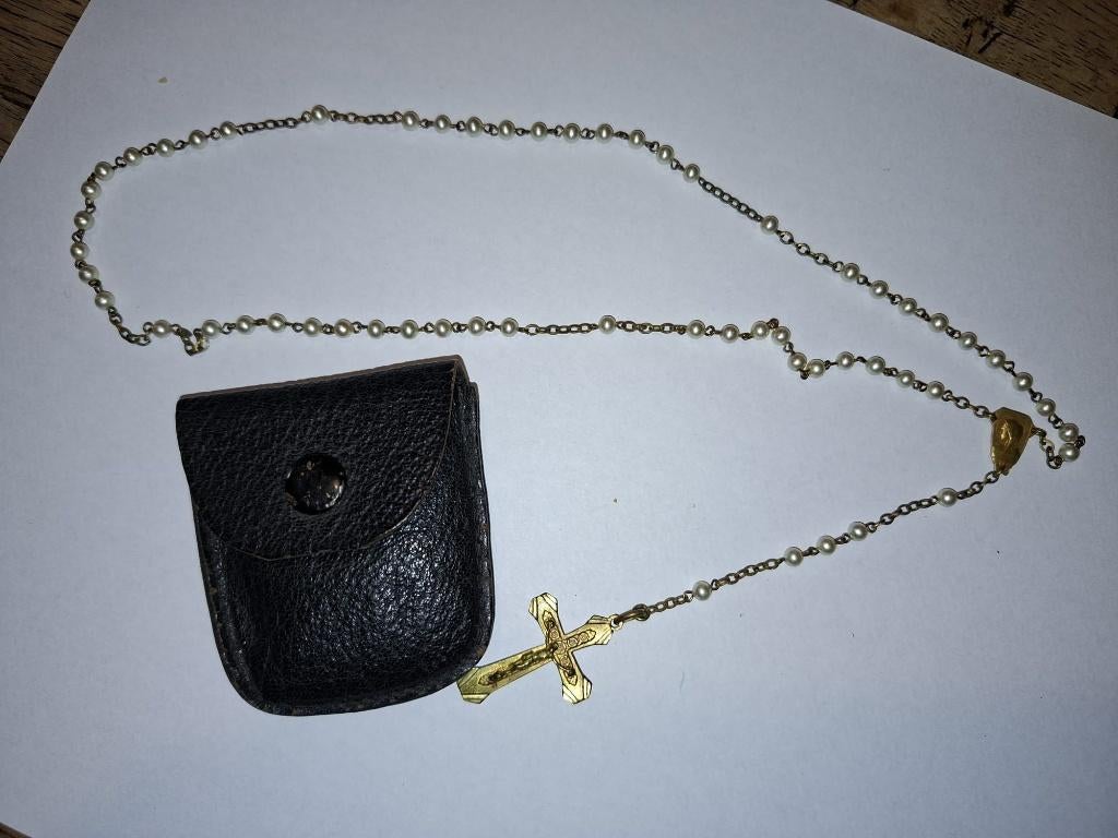 oude paternoster parels Lourdes, begin 1900, Antiek en Kunst, Curiosa en Brocante, Ophalen of Verzenden