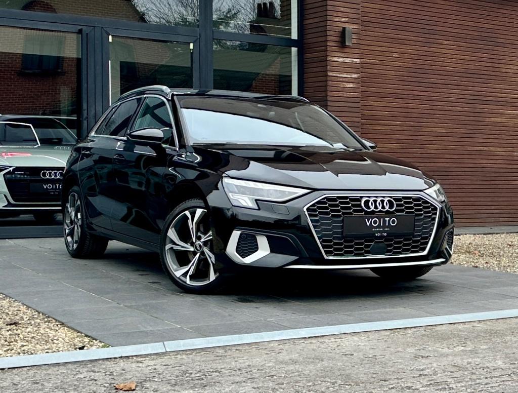 Audi A3 40TFSIe Sportback S-LINE/LED/CARPLAY/VIRT/ACC, Auto's, Audi, 4 cilinders, Zwart, 5 deurs, 750 kg