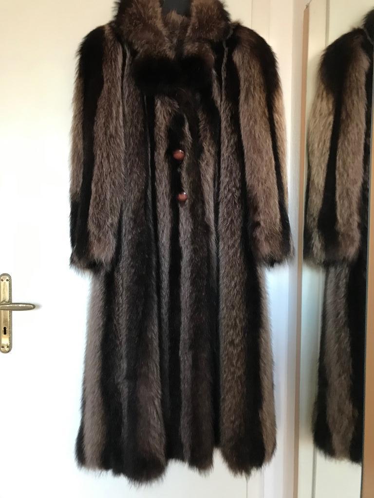 Manteau fourrure marmotte t.M chaud boutique Pelsland, Enlèvement, Comme neuf, Taille 38/40 (M), Brun