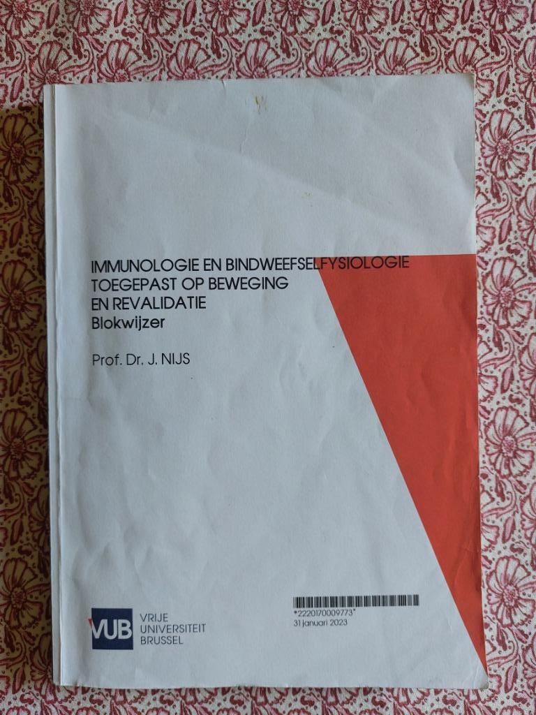 Blokwijzer Immunologie en bindweefselfysiologie, Boeken, Ophalen of Verzenden, Gelezen, Hoger Onderwijs