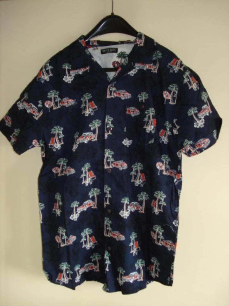 Brave Soul overhemd/chemise korte mouwen Medium blauw, Kleding | Heren, Halswijdte 38 (S) of kleiner, Brave Soul, Nieuw, Verzenden