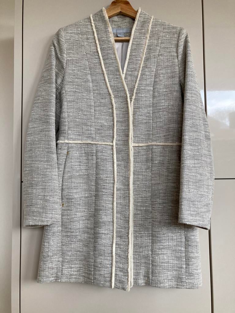 Manteltje in tweed S/36, H&M, Ophalen, Zo goed als nieuw, Maat 36 (S)