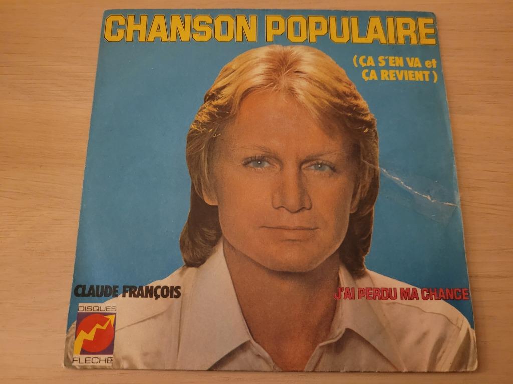disque vinyl 45 tours Claude François ‎Chanson Populaire, CD & DVD, Enlèvement ou Envoi, Comme neuf