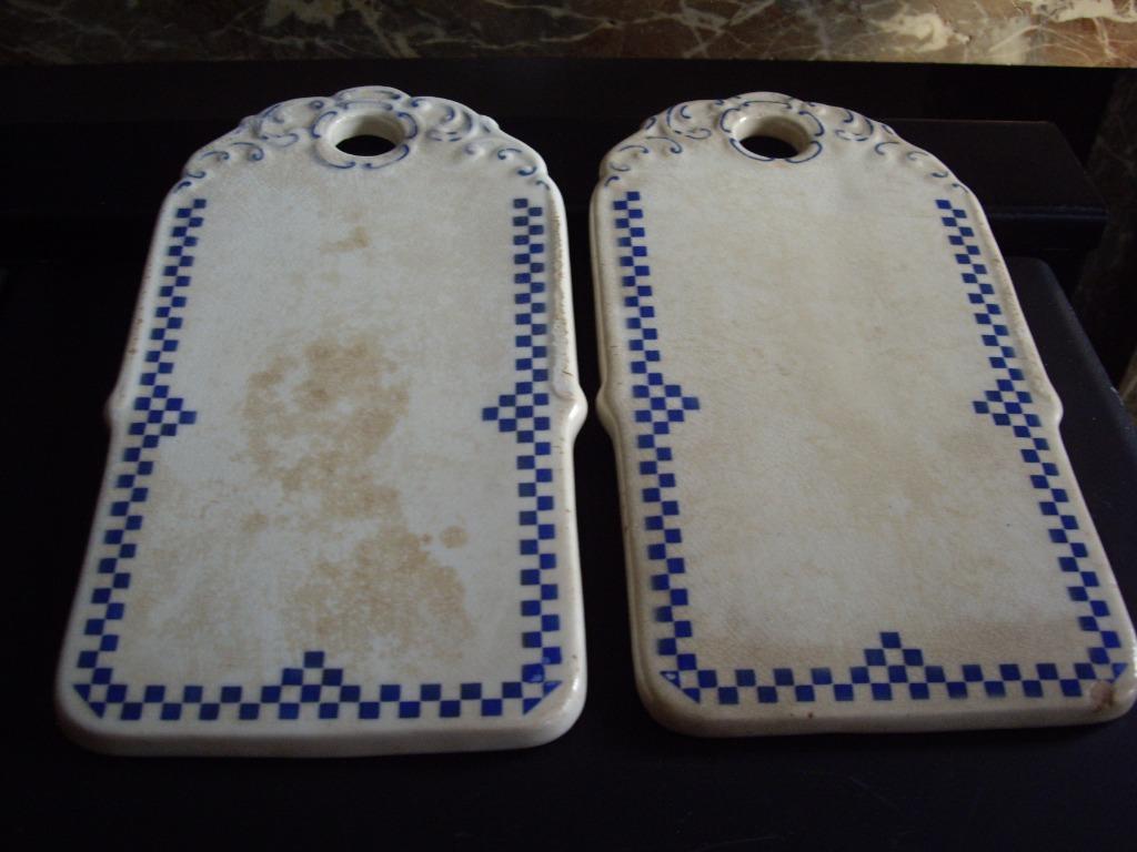 Set van 4 antieke keramische spreidborden., Ophalen of Verzenden