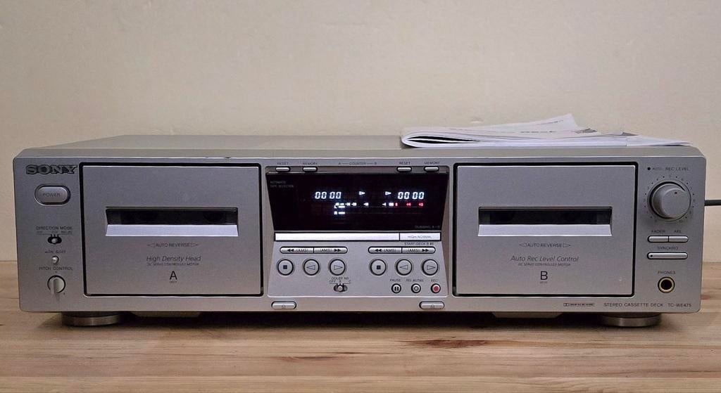 Sony TC-WE475 dubbele cassettedeck, TV, Hi-fi & Vidéo, Decks cassettes, Enlèvement ou Envoi, Double, Sony, Auto-reverse
