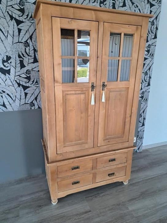 Vitrine kast kibofa grenen, Ophalen, Gebruikt