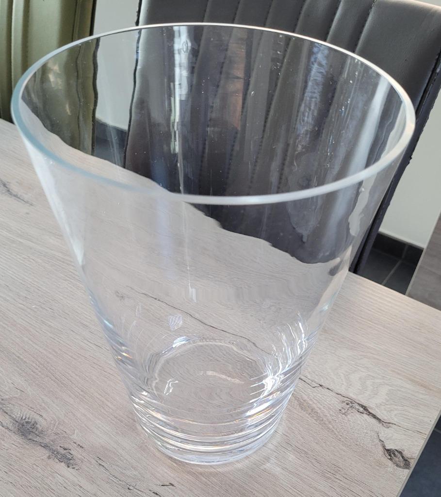 Mooie grote mondgeblazen glazen vaas, Maison & Meubles, Accessoires pour la Maison | Vases, Comme neuf, Blanc, Moins de 50 cm