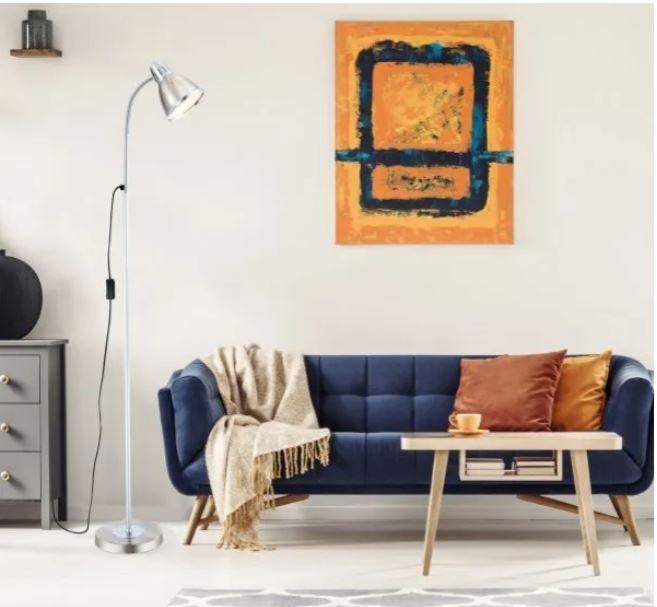 Lampadaire GLOBO E27 Ego 24778, argenté, dimmable NOUVEAU, Maison & Meubles, Lampes | Lampadaires, Enlèvement ou Envoi, Neuf, Métal