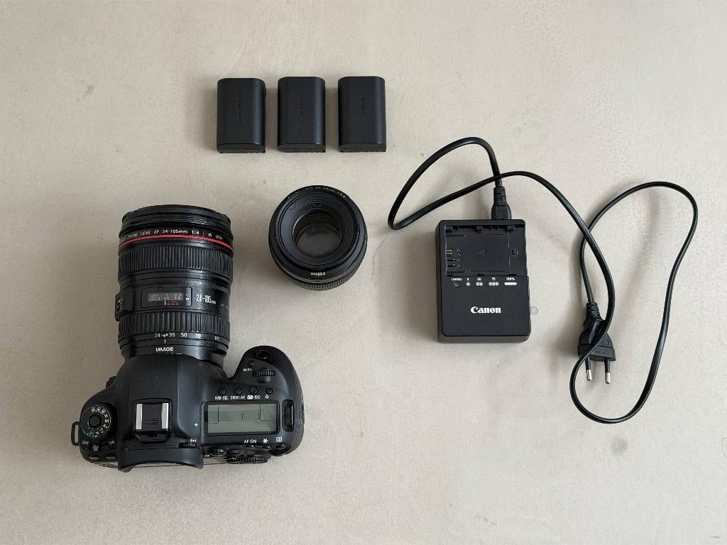 Canon 5D MKIV + Lenzen, Batterijen, Gebruikt, Spiegelreflex, Canon, Geen optische zoom